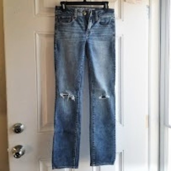 American Eagle Outfitters Women's Blue Super Stretch Skinny Jeans Size 2R - Picture 1 of 6